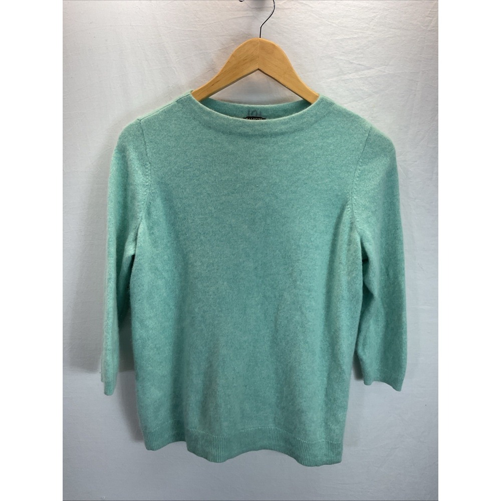 Talbot's Women's Teal 100% Pure Cashmere 3/4 Sleeve Pullover Sweater Size 1XP